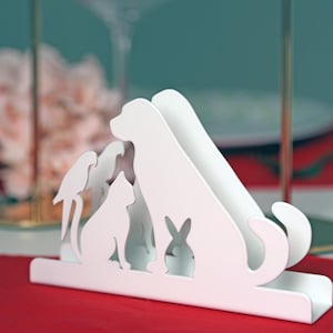 Porta tovaglioli in metallo per animali domestici, decorazione per tavolo da pranzo, regalo per accessori da cucina, accessori da pranzo, decorazione per cucina, amanti degli animali, regalo per cucina