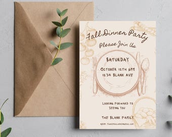 Warm Fall Dinner Party Invitation