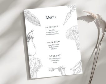 Plantilla de menú minimalista de cenas de la granja a la mesa