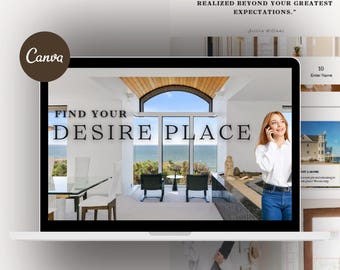 Real Estate Canva Website Template - Real Estate Website Design MLS IDX Plugin Property Website Buyer Seller Real Estate Agent Page Modern