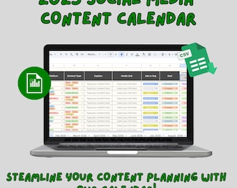 Social Media Content Calendar - Google Sheets Planner for Creators (Digital Download)