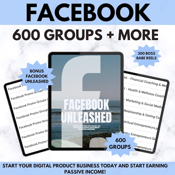 Facebook Marketing Guide - 600+ Promotion Groups, Master Resell Rights (Digital Download)