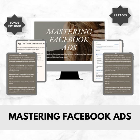 Facebook Ads Mastery eBook - Beginners Guide, PLR & MRR (Digital Download)