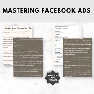Facebook Ads Mastery eBook for beginners, featuring a step-by-step ads blueprint playbook with PLR rights, designed to help users make money online and build passive income.