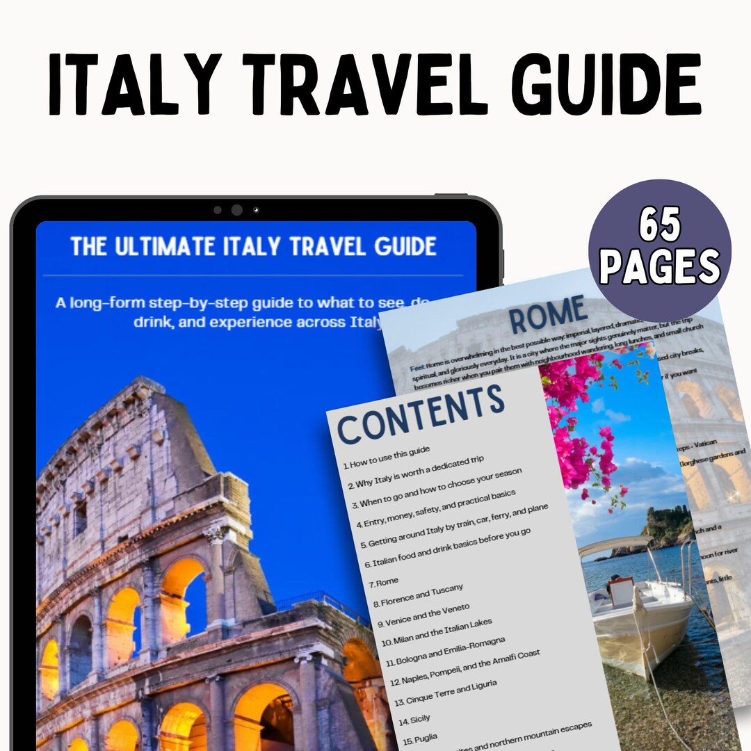 Ultimate Italy Travel Guide Canva Template - Editable Travel Itinerary Guide, Vacation Trip ...