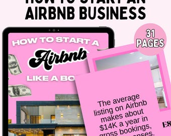 How to Start an Airbnb Business Guide - Make 10K with Airbnb Ebook, Woman Boss Digital Product, PLR Business Guide for Entrepreneurs
