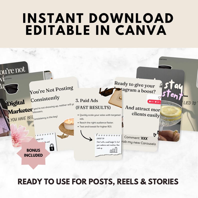 30+ Instagram Carousel Stickers, Canva Templates for Social Media Posts ...