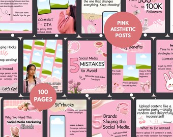Trending Pink Instagram Carousels Posts - Social Media Content for Coaches (Canva Editable, Digital Download)
