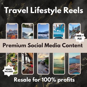3000 Travel Reels - Luxury Social Media Content with MRR