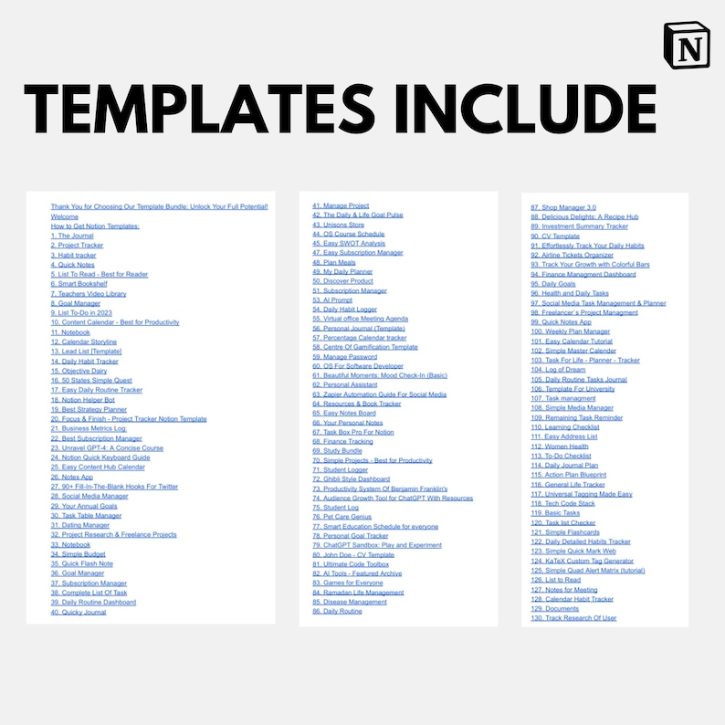 500+ Notion Templates PLR Bundle Resellable Business Planner (digital