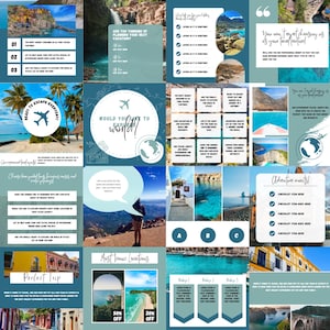 Travel Agent Instagram Post Templates, Canva Editable Travel Social Media Bundle, Travel Blogger Content, Travel Agency Marketing Kit