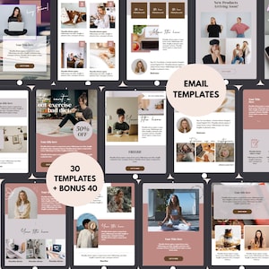 Email Newsletter Canva Templates Bundle – Editable Email Marketing Pack, Mailchimp Email Design Kit, Business & Coaching Email Templates