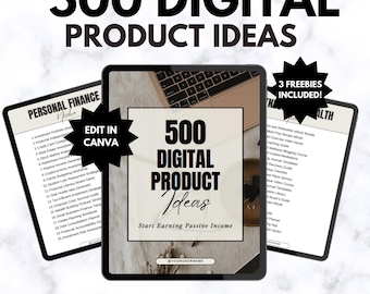 500 Digital Product Ideas Bundle, MRR PLR Passive Income Guide, Etsy Bestsellers to Sell, Small Business Digital Download, DFY Ideas