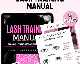 Lash Training Manual Guide - Eyelash Extension Business Ebook, Start a Lash Business, Lash Tech Training Course, Digital Download Editable