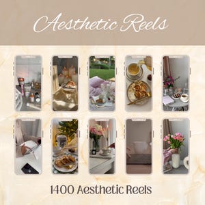 1400 Faceless Aesthetic Instagram and TikTok Reels Faceless Digital Marketing with Master Resell Rights MRR Social Media Content Bank