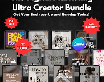 12 Faceless Digital Marketing Guides - MRR, PLR Rights