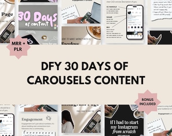 30+ Instagram Karussell Sticker, Canva Vorlagen für Social Media Posts, Digitale Marketing-Tools, Viral Faceless Content, MRR & PLR 2025