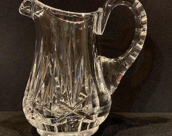 Vintage Cut Glass Crystal Pitcher Creamer