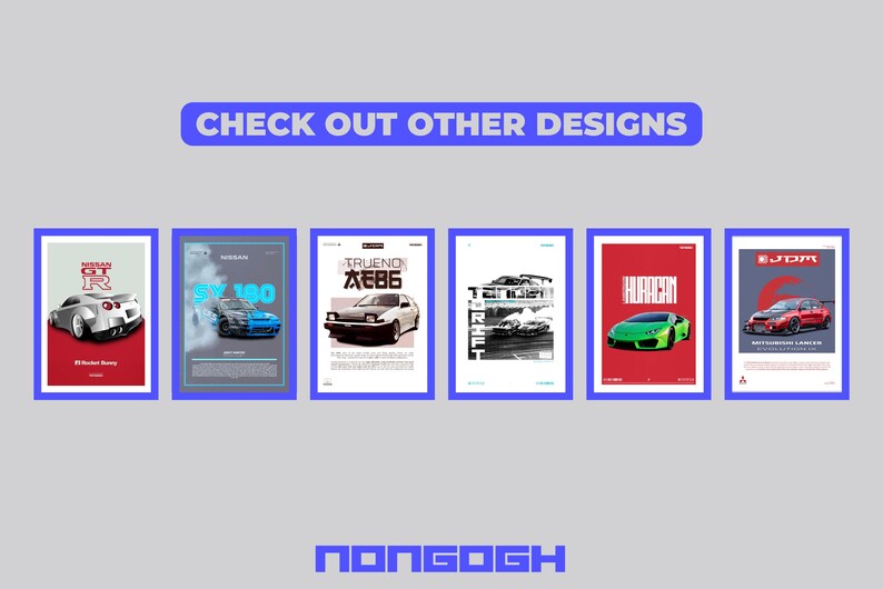 Puede incluir: Una colecci&oacute;n de seis p&oacute;sters coloridos con diferentes modelos de coches. Cada p&oacute;ster tiene un dise&ntilde;o &uacute;nico con un coche en el centro y texto alrededor. Los p&oacute;sters est&aacute;n todos enmarcados en azul.