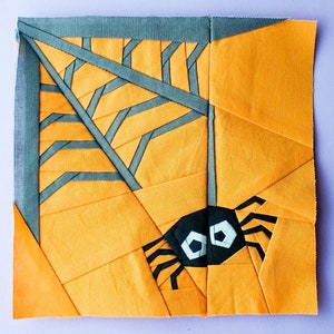 Spinnenmuster PDF Foundation Paper Piecing | FPP-Spinnennetz | Quiltblock | Sofortdownload | Größen: 6x6 9x9 12x12 Zoll