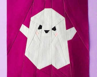 Halloween Ghost Digital Pattern Foundation Paper Piecing | FPP Block for Original Quilts | Downloadable PDF | Sizes 6x6 9x9 12x12