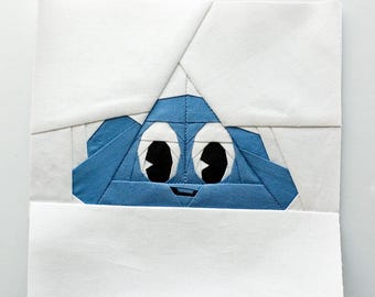 Cloud PDF Foundation Paper Piecing Pattern | Retro Style FPP Quilt Block | Instant Download | Sizes: 6x6, 9x9, and 12x12 inches