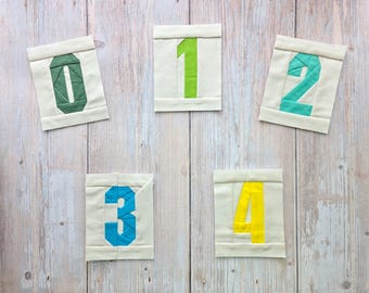 NUMBERS Foundation Paper Piecing PDF Pattern | Numbers 0-9 and Symbols for FPP Quilting | Instant Download | Various Sizes