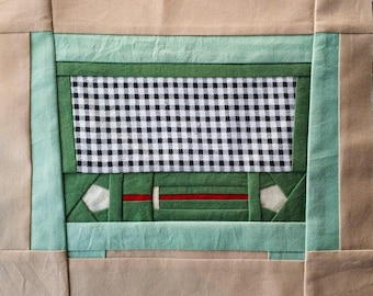 Vintage Radio Digital Paper Piecing Pattern | Downloadable PDF | Antique Radio FPP | Retro Block for Original Quilting | Various Sizes