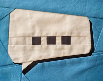 Ellipsis Digital Paper Piecing Pattern | Downloadable PDF | FPP Comic Speech Bubble | Original Quilting Block | Various Sizes