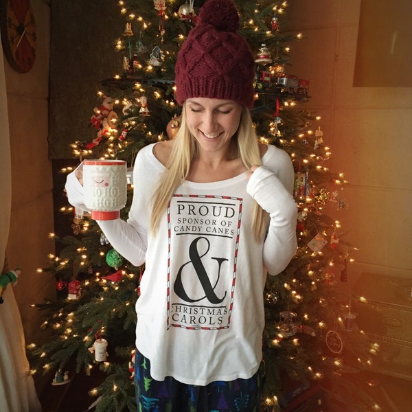 Christmas & Candy Canes Women's Graphic Tee Shirt