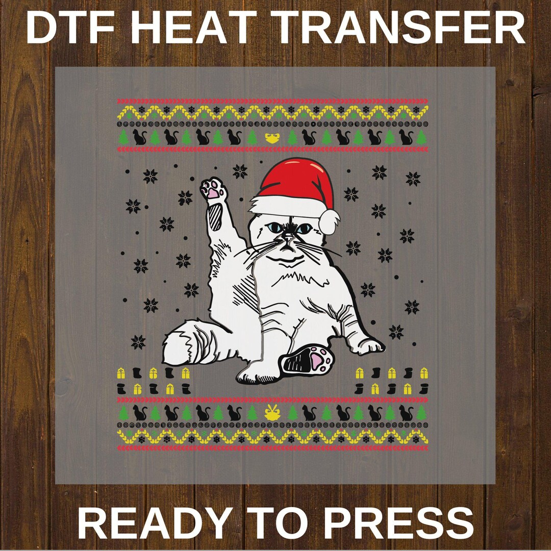 Grumpy Cat Christmas DTF, Sarcastic Holiday Humor Apparel, Funny Xmas ...