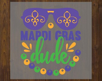 Mardi Gras Dude PNG, Diseño de camiseta de Luisiana con cuentas de Mardi, Parche termoadhesivo, Martes de Carnaval PNG, Calcomanía a todo color, Transferencia de imagen DTF