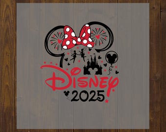 Transferencia de calor DTF de viaje familiar de Disney 2025, nombre personalizado, lista para imprimir
