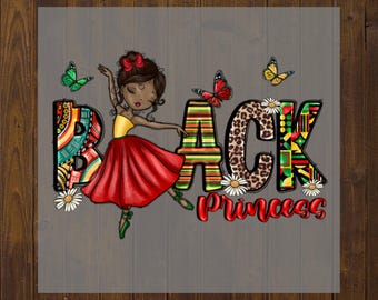 Transferencia de calor DTF de princesa negra: Reina Afro, Mes de la Historia Negra