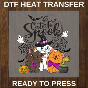 Spooky Halloween DTF Print: Ghost, Pumpkin Iron-On Transfer