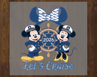 Camiseta de vacaciones personalizable con transferencia térmica DTF de Disneyland Cruise 2026
