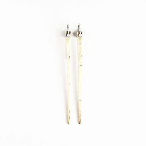Brass spike earrings, stick earrings image 1