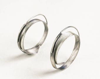 Silver hoops, overwrap hoops, organic hoops