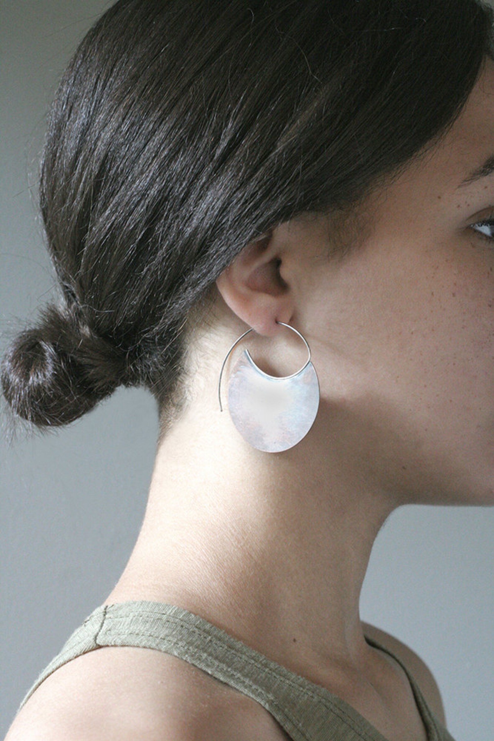 Large Copper Tribal Earrings Blade Earrings Silver Copper Etsy