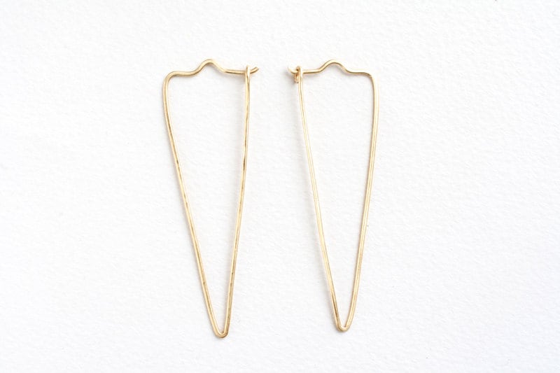 Gold Plated Triangle Hoop Earrings main image 1