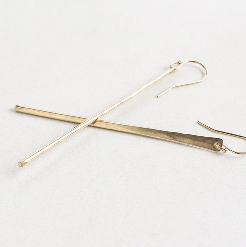 Gold dagger earrings, gold spikes, spike earrings image 1