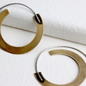 Brass hoops, BOHO brass hoop earrings, tribal hoops image 5