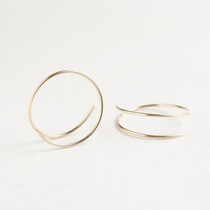 Small gold hoops, infinity hoops, gold filled, simple, feminine, classic