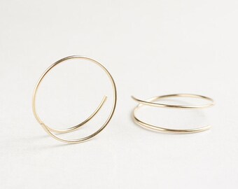 Small gold hoops, infinity hoops, gold filled, simple, feminine, classic