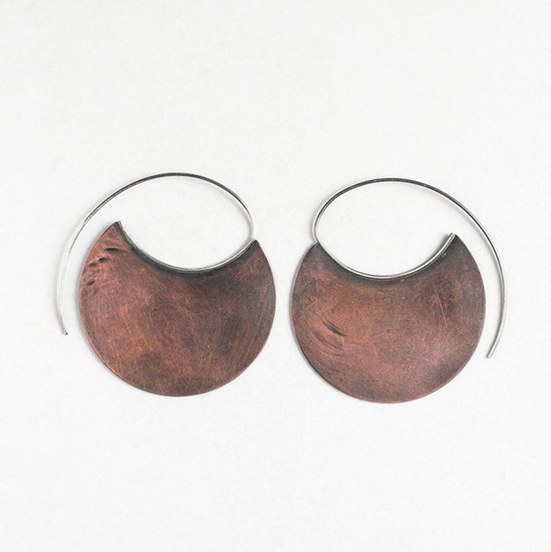 Tribal Earrings in Copper, Large Copper Hoops Etsy