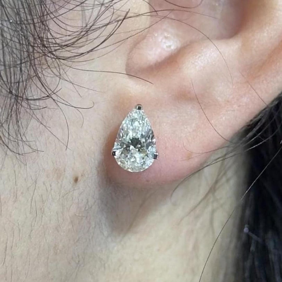 Orecchini a goccia diamantati da donna, a goccia, con zirconi cubici, in argento Sterling, Argento sterling, Zirconia cubica