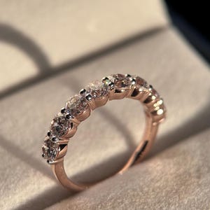 Round Brilliant Lab Grown Diamond Ring, 14k Gold Eternity Ring, Wedding Ring, Engagement Ring, Diamond Eternity Band, Lab Diamond Ring