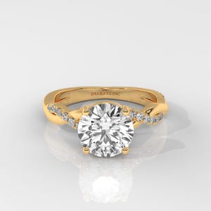 14K Gold Round Brilliant IGI Certified Lab Grown Diamond Ring, Lab Diamond Ring, Infinity Design Ring, Wedding Ring, Twisted Ring for gift