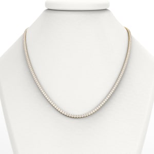 14K gold Round Tennis Necklace, 10 ct Round Brilliant Diamond Tennis Necklace Diamond Wedding Necklace Unique design and beautiful necklace
