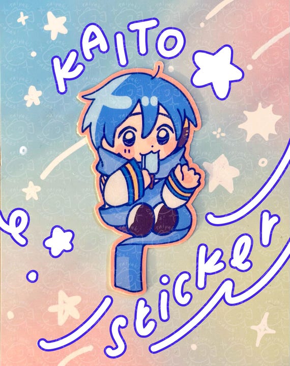 Vocaloid: KAITO Eating Ice Cream Sticker - Etsy